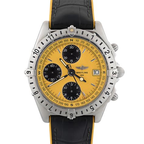 breitling model a20048|breitling watch yellow face.